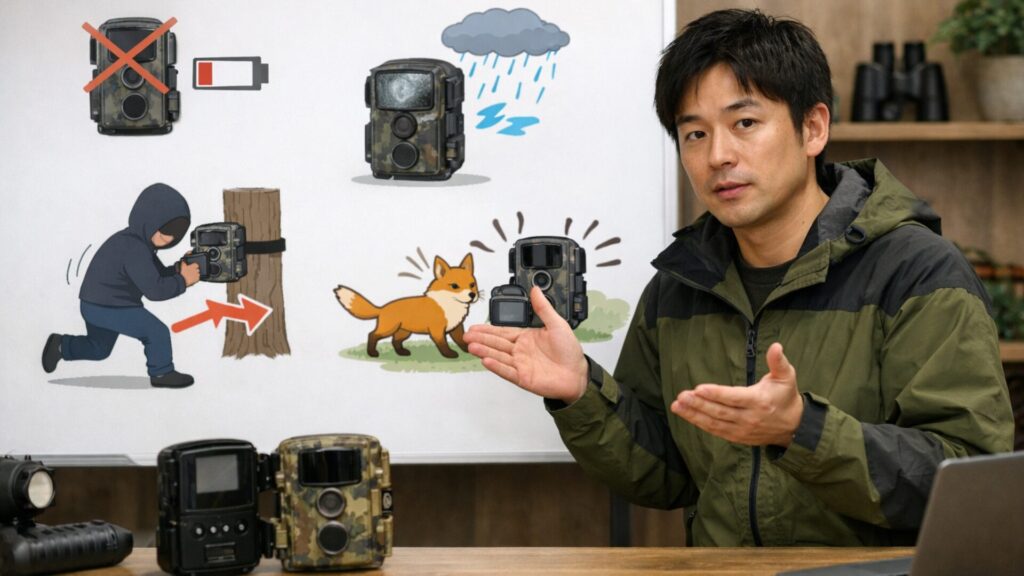 トレイルカメラのデメリットや注意点について理解しておきましょう。